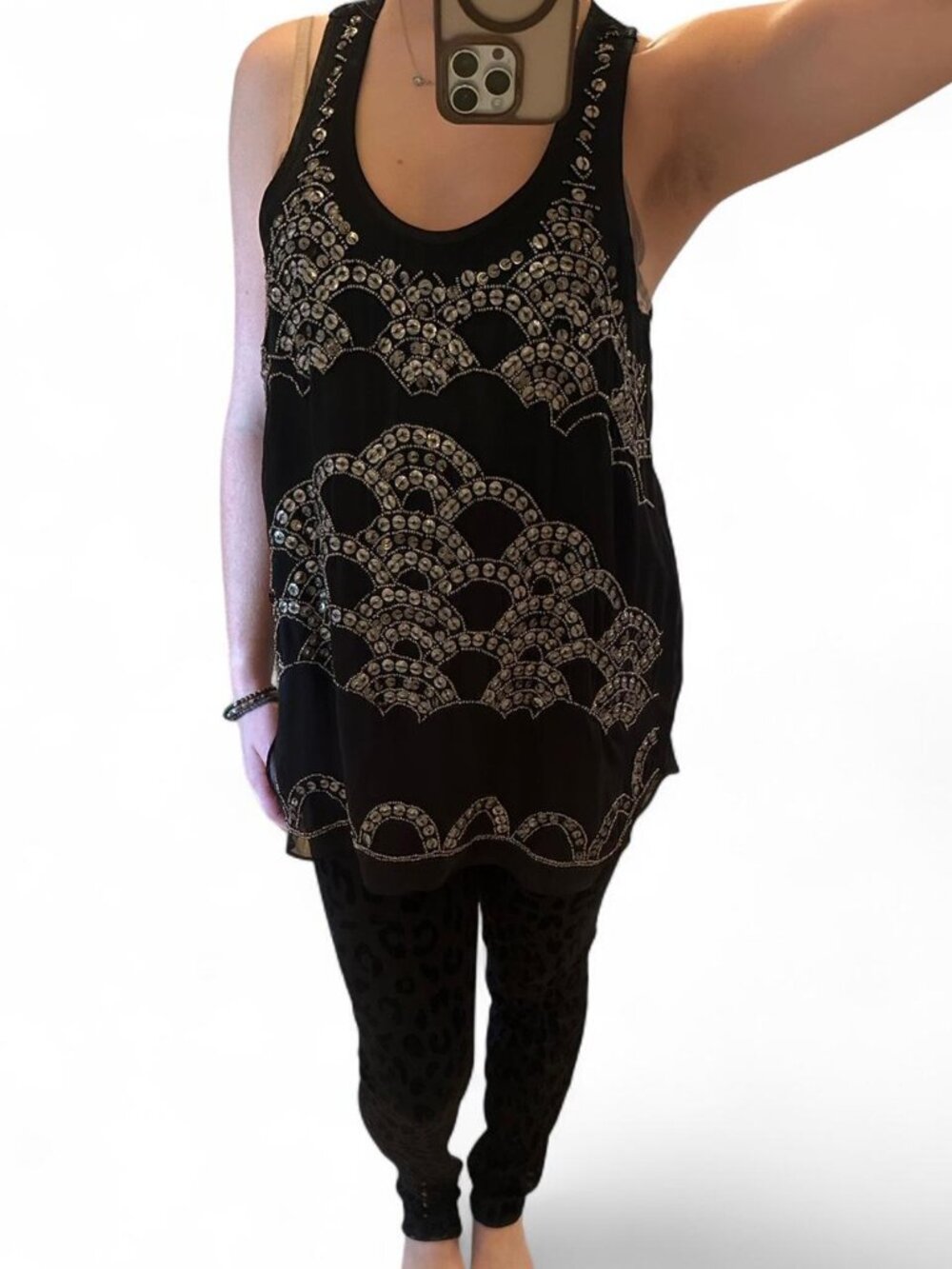 Juicy Couture Romeo & Juliet Collection Y2K embellished racerback black tank top